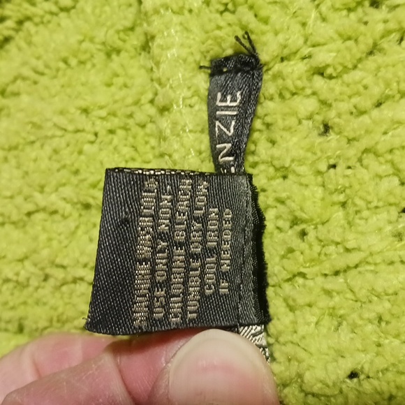 Sarah McKenzie Bright Green Long Sleeve Zip up Sweater Sz PM, - Picture 8 of 9